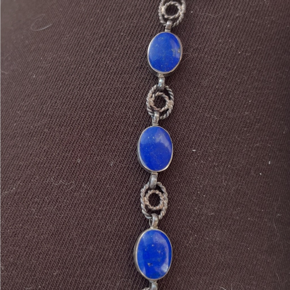 Elegant Blue Stone Bracelet 925 silver